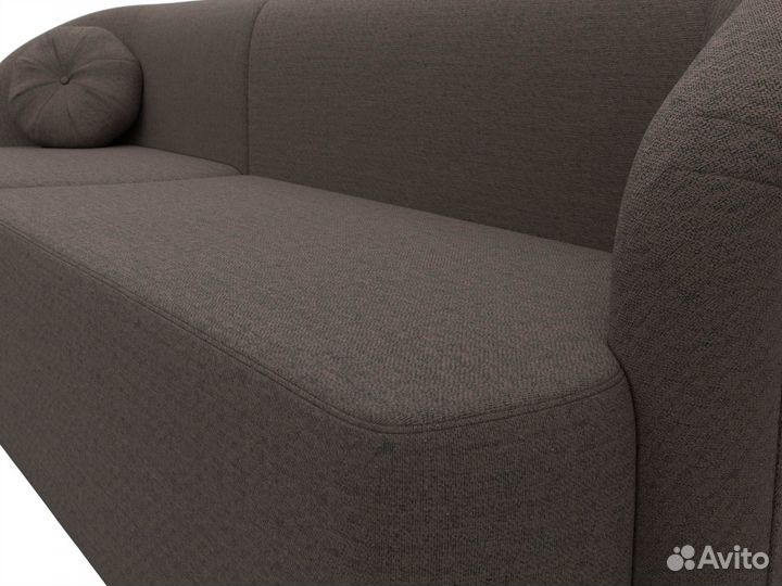 Диван прямой Лига-027 угол левый, рогожка, амур коричневый