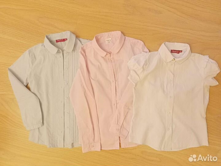 Блузки рубашки для девочки 122-128