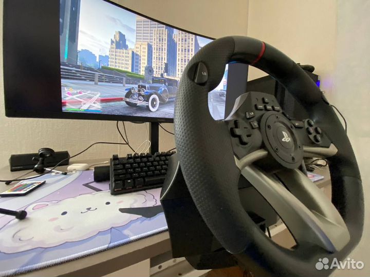 Игровой руль с педалями для ps4 и пк