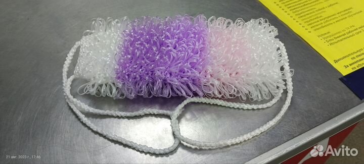 Мочалка ручной работы в двойную нить