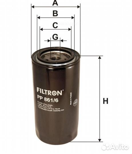 Filtron PP861/6 Фильтр топливный HCV