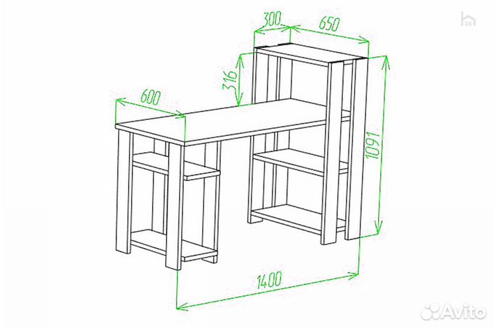 Стол компьютерный Slim стн-110/140 бен