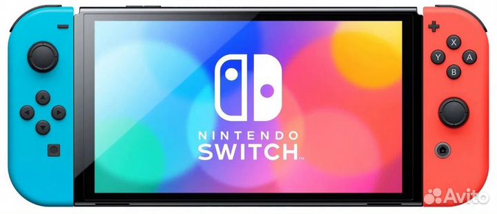 Nintendo Switch oled 64GB неоновый синий/неоновый