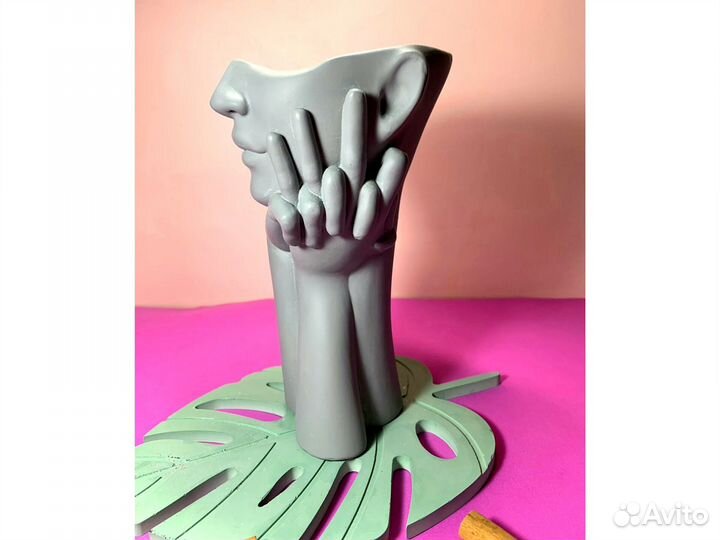 Силиконовая форма молд кашпо нежность ваза