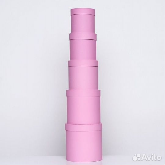 Набор круглых коробок 5в1 'Краски', розовый, 25 х
