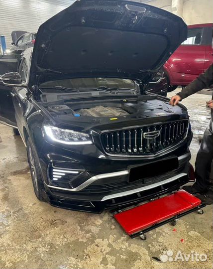 Сплиттер губа переднего бампера Geely Atlas Pro