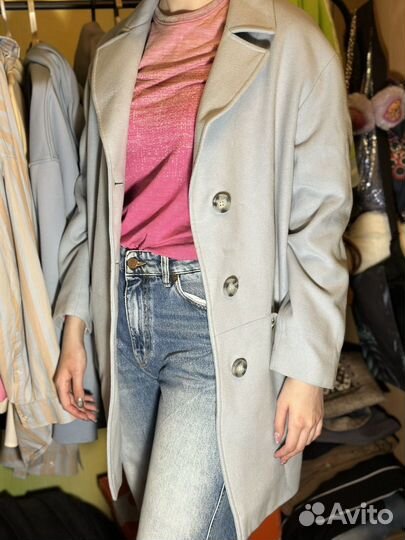 Пальто женское голубое anmagemella