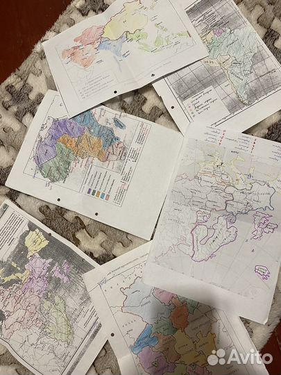 Готовые контурные карты