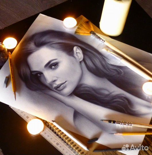 Портрет на заказ рисунок по фото ручная работа