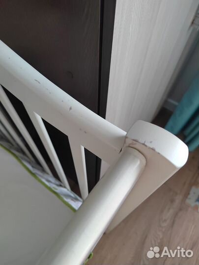 Кроватка детская белая с ящиком