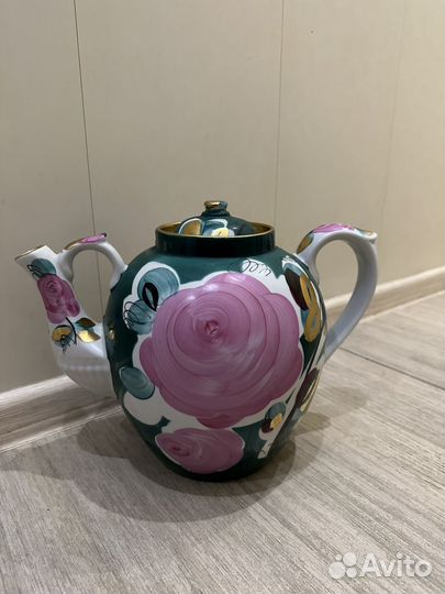 Керамический чайник СССР трактирный Дулево
