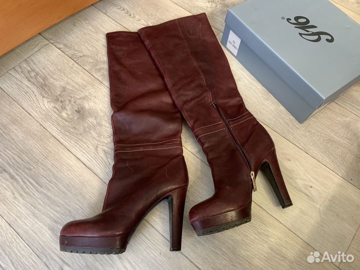 Сапоги женские трубы натуральная кожа 38