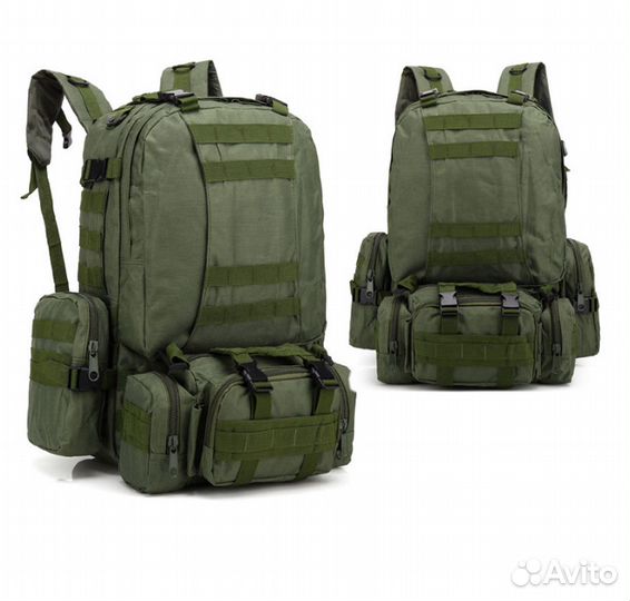 Тактический рюкзак с навесными подсумками 55л