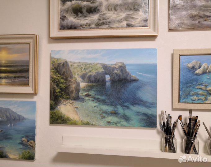 Пейзаж маслом на холсте 50х70.Крым