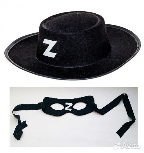 Шляпа карнавальная Зорро Zorro детская и взрослая