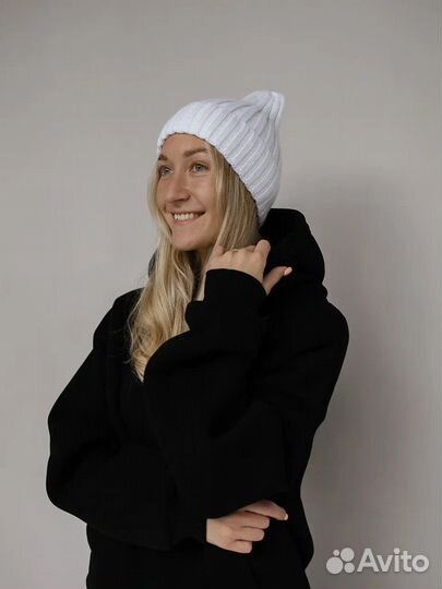 Шапка женская осень зима вязанная бини