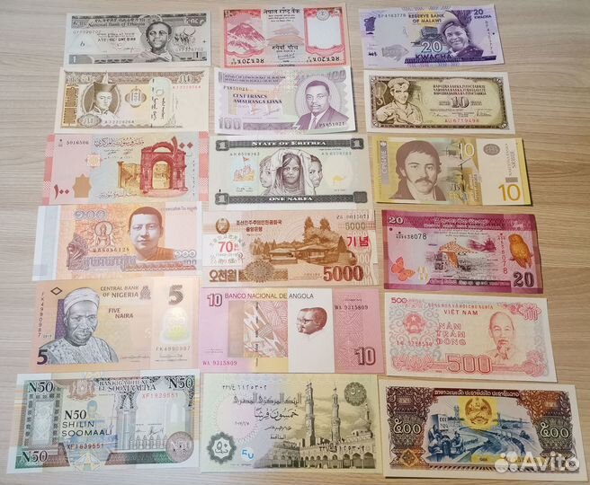 Набор банкнот 50 стран мира UNC