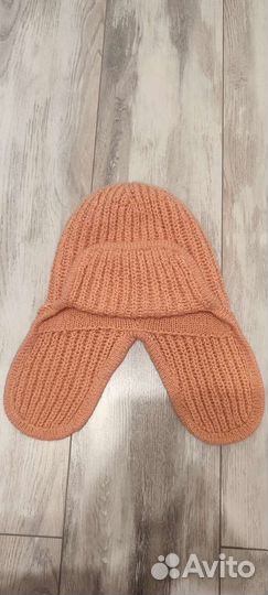 Шапка ушанка женская вязаная