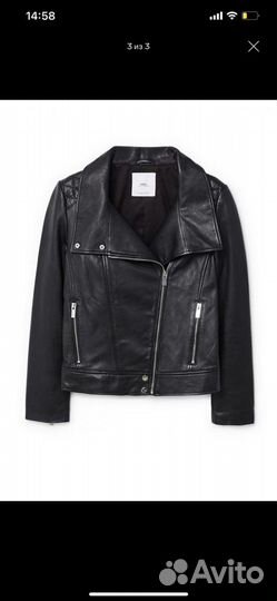 Кожаная куртка mango