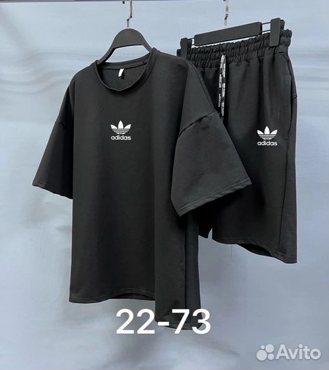 Костюм мужской летний шорты футболка adidas