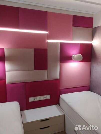 Мягкие стеновые панели и кровать