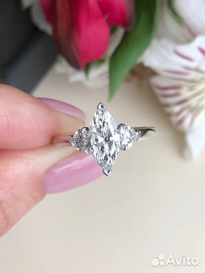 Кольцо золото с бриллиантами 1.45ct GIA новое