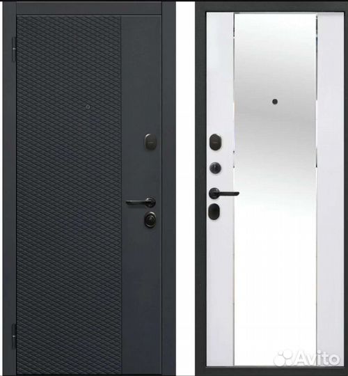 Дверь входная с зеркалом