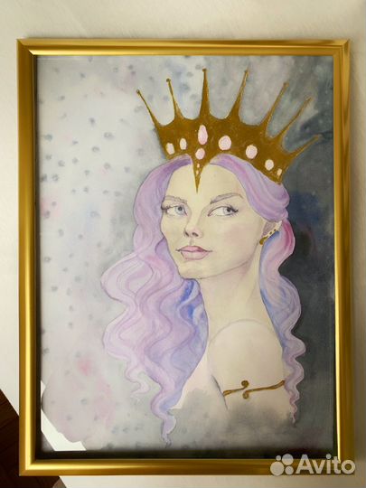 Картины акварелью королевы (А3) в раме