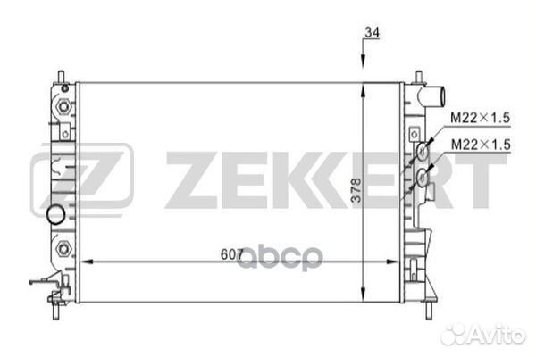 Радиатор охл. дв. Opel Vectra B 95- mk-1516 Zek