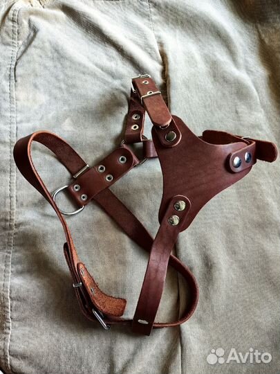 Шлейка кожа Аркон 70-87 см, намордник силикон 31см