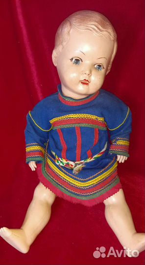 Антикварная кукла пупс Финляндия