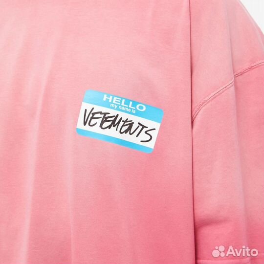 Футболка vetements hello my name is