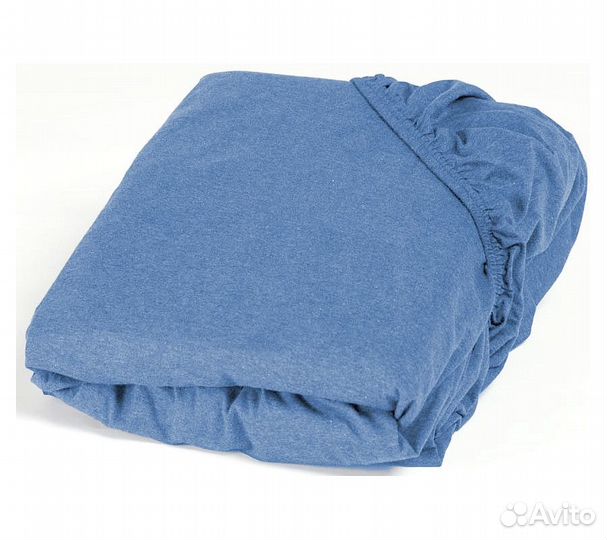 Простынь GoodNight Трикотаж 180х200х20 Синий на ре