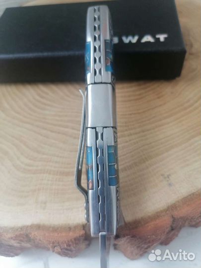 Нож складной дамасская сталь