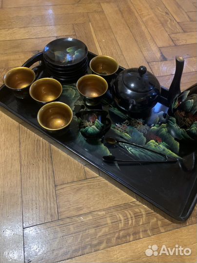 Китайский деревянный кофейный сервиз