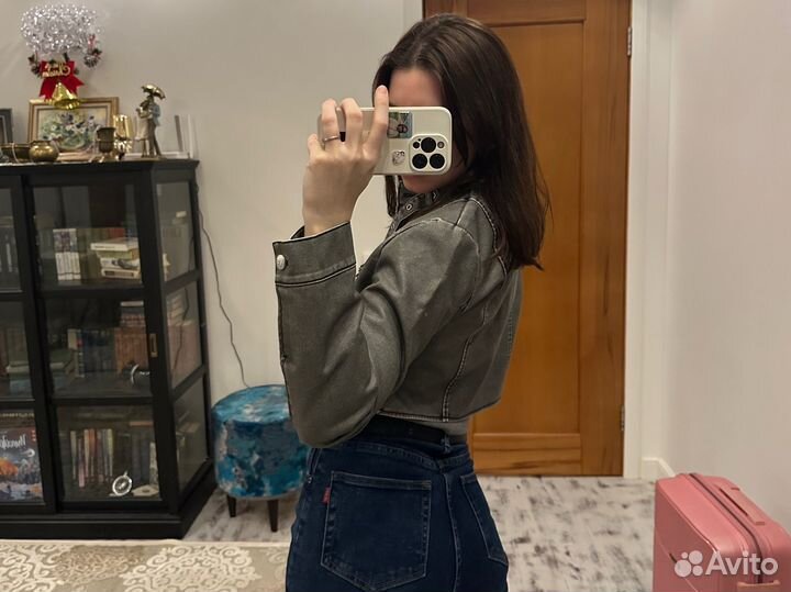 Косуха короткая кожанка накидка