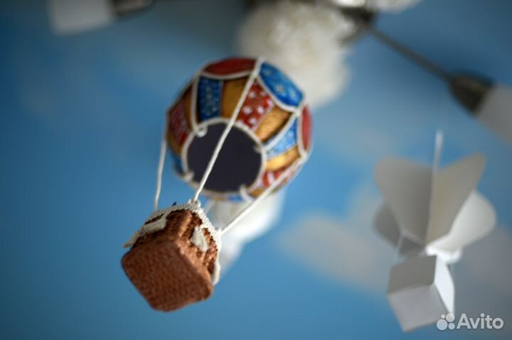 Аэростат. Воздушный шар с корзиной. Декоративный