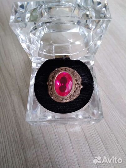 Серебряный перстень с рубином винтаж