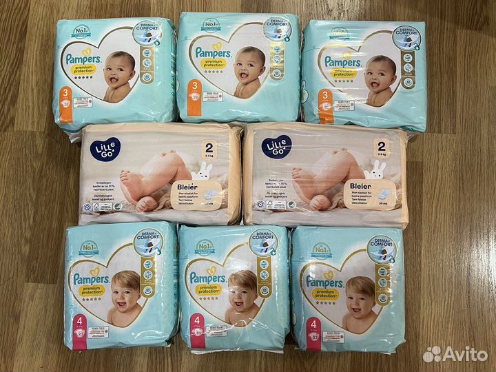 Подгузники из Норвегии lille go bleier Pampers