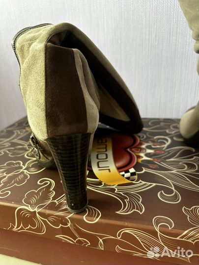 Сапоги осень весна замша