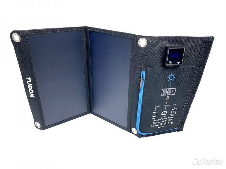 Портативная солнечная Usb панель Tubon 15W 15Вт