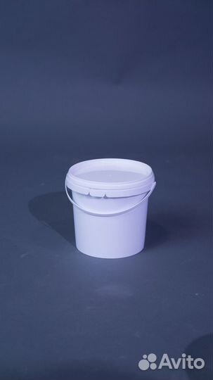 Ведро 1л пластиковое пищевое белое