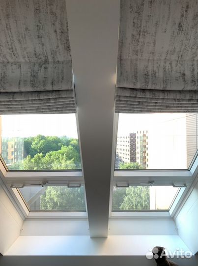 Римская штора на мансардное окно на заказ