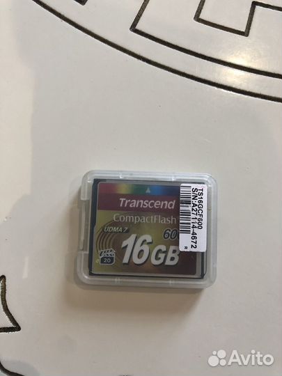 Карта памяти CF Transcend 16 гб, 600X, TS16GCF600