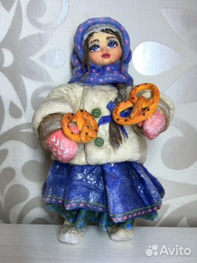 Елочная игрушка из ваты Аннушка