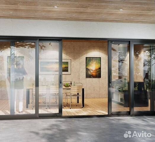 Панорамные раздвижные двери Алютех / Alutech