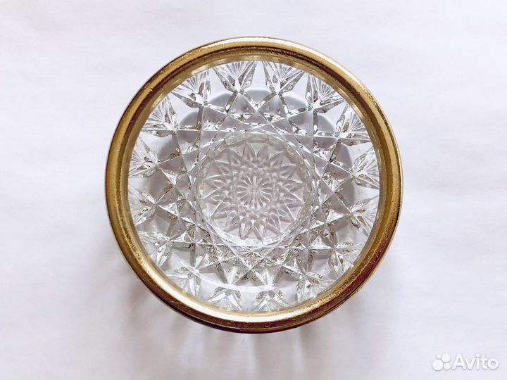 Конфетница икорница хрусталь с ободком СССР
