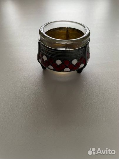 Солонка мельхиор с эмалью СССР