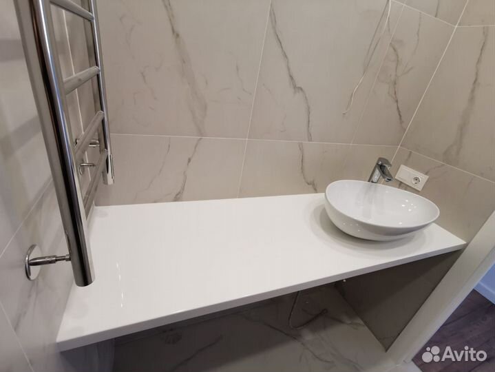 Столешница с раковиной для ванной комнаты