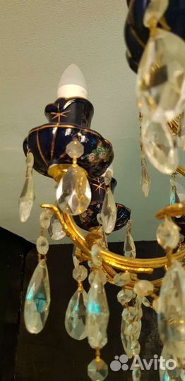 Люстра хрусталь латунь фарфор
